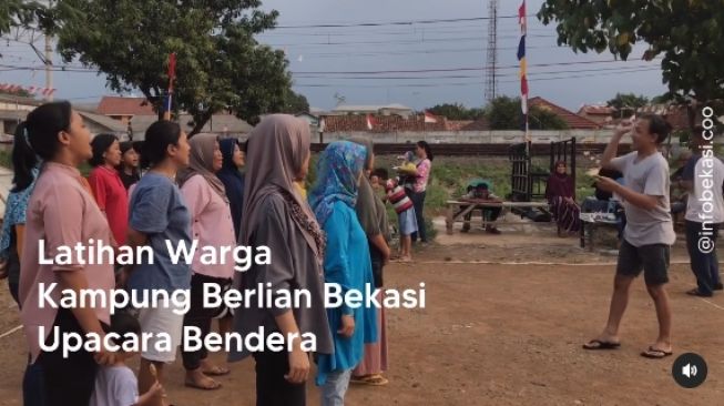 Video Viral Ibu-ibu sampai Bocah di Bekasi Kompak Latihan Upacara Bendera 17 Agustus Banjir Pujian, Netizen:  Mantap!