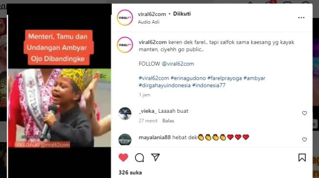 Farel Prayoga Nyanyi di Istana dan Hibur Jokowi, Warganet: Sambo Gak Diajak Joget?