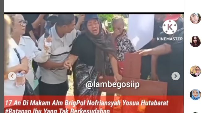 Ibu Brigadir J Menangis Meratapi Makam, Pesan Netizen Pada Istri Ferdy Sambo: Kan Ibu Punya Anak Juga