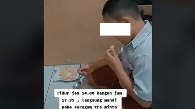 Bocah SD Bangun dan Bersiap ke Sekolah Jam Setengah 6 Sore, Warganet Auto Geli