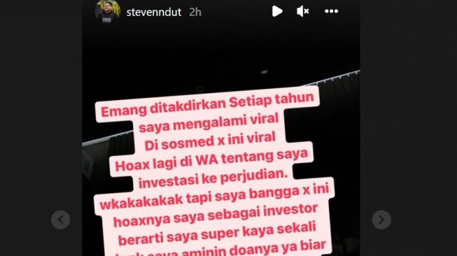 Crazy Rich Steven Setiono (tangkapan layar akun Instagram @stevenndut)