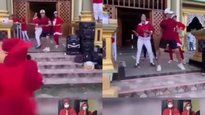 Viral Kelompok Emak-emak Senam Sambil Joget di Teras Masjid, Warganet: Jangan Anggap Santai Dosa Bu!