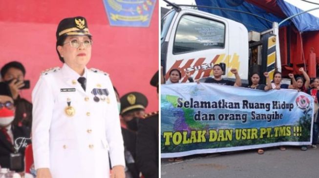 Pj. Bupati Sangihe Rinny Tamuntuan Minta Aktivitas PT. TMS Dihentikan