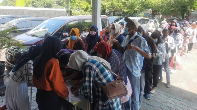 Peserta Kelas UMKM Keliling dalam gelaran Pasar Lokal Suara UMKM di Surakarta, Sabtu (10/8/2022) - (SuaraJogja.id/Wahyu Turi)