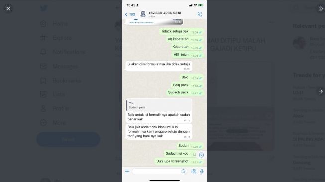 Cuitan warganet hampir menjadi korban phising. [Twitter]