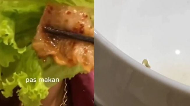 Asyik Makan Daging dan Selada, Warganet Ini Baru Tahu Ada Ulat di Piringnya