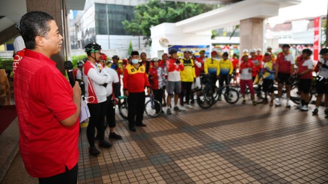 Melalui kegiatan bersepeda tersebut diharapkan para BTNers selalu sehat dan bugar untuk lebih bersemangat dalam mendukung perseroan berkinerja lebih baik. (Dok: BTN)