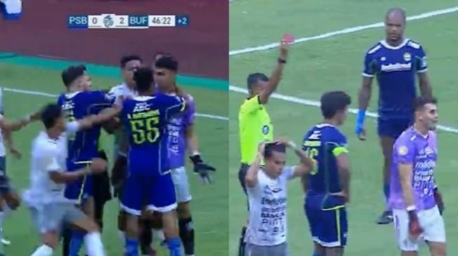 Tensi Tinggi Persib vs Bali United, Duo Pemain Timnas Indonesia Ribut Berujung Kartu Merah