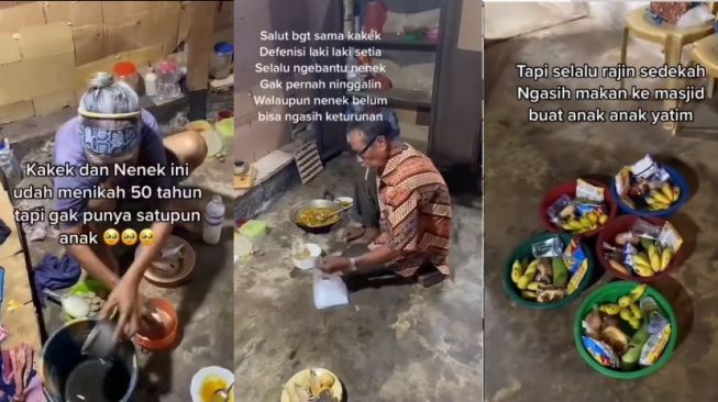 Pasutri tua selalu sedekah untuk anak yatim. (Instagram/berita_gosip)