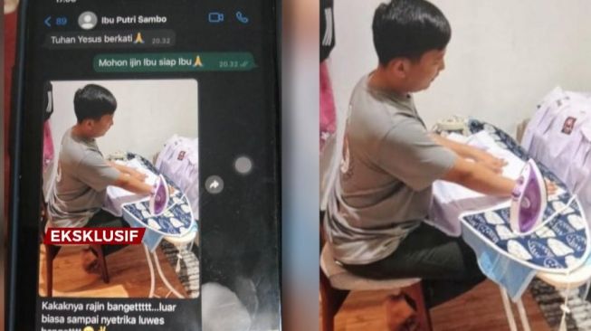 Viral Potret Brigadir J Setrika Pakaian Anak-anak Ferdy Sambo, Warganet Murka: Masa Nggak Bisa Bayar ART?