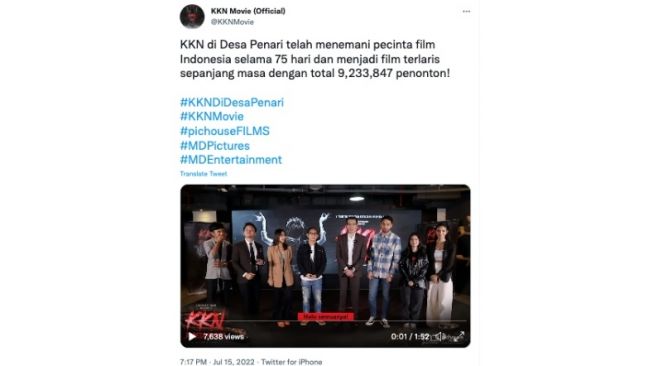 Postingan film horor. [Twitter Indonesia]