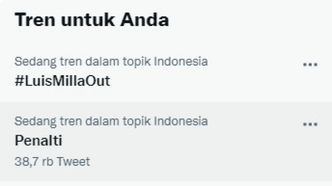 Tagar Luis Milla Out trending topic usai Persib kalah dari Bali United. (Twitter)