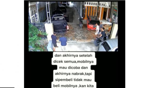 Calon pembeli tak mau bayar mobil yang hendak dibelinya usai ditabrakkan saat uji coba (Instagram)