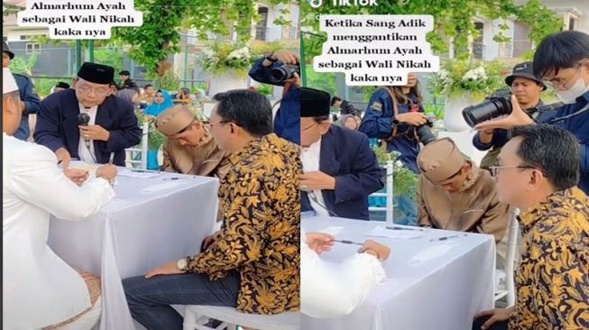 Bikin Mewek! Gantikan Sang Ayah, Remaja Ini Menangis Usai Jadi Wali Nikah Kakaknya