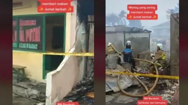 Amalan Pemilik Warteg Ini Diperbincangkan Warganet, Bangunan Tetap  Utuh Padahal Sekitarnya Terbakar