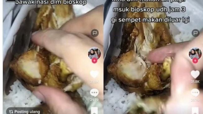 Viral, Penonton Bioskop Pamer Bawa Bekal Makan Nasi Petai ke Studio, Netizen: Minimal Punya Etika Lah!