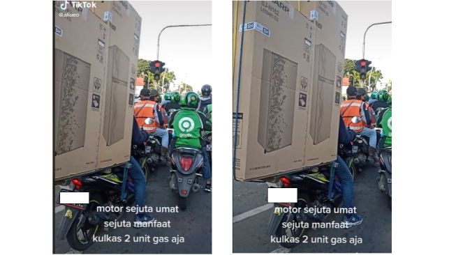 Potret Honda BeAT Dipakai untuk Angkut 2 Kardus Kulkas, Publik Geleng-Geleng Kepala