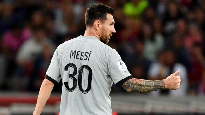 Penyerang PSG, Lionel Messi. [FRANCOIS LO PRESTI / AFP]