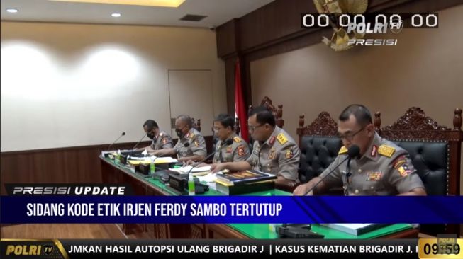 Sidang etik Ferdy Sambo. [YouTube/Polri TV Radio]