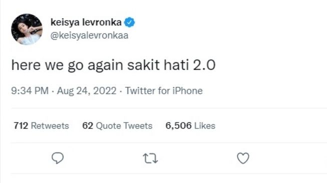 Unggahan Keisya Levronka [Twitter/@keisyalevronkaa]