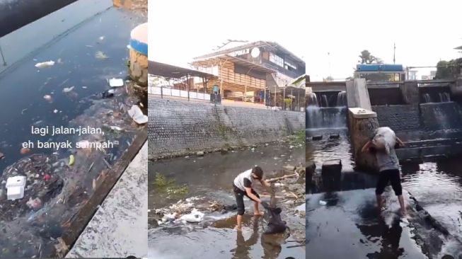 Pemuda ini Bersihkan Sampah di Sungai Sendirian sampai Bersih, Banjir Pujian: Ini Baru Konten!