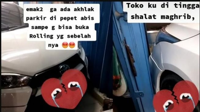 Toyota Yaris parkir sembarangan depan toko bikin pemili toko geram (TikTok)