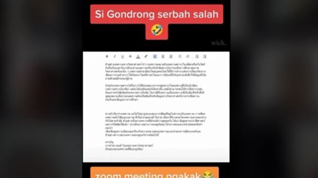 Materi kuliah bertuliskan aksara Thailand. (TikTok/ jajangtvofficial)