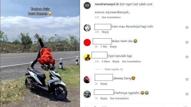 Cara ojol turun dari motor ini bikin publik geleng-geleng kepala (Instagram)