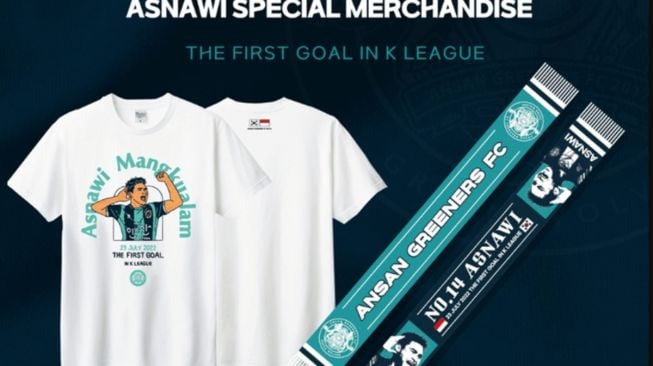 Cari Cuan dari Fans Indonesia, Ansan Greeners Rilis Kaos Limited Edition Asnawi Mangkualam