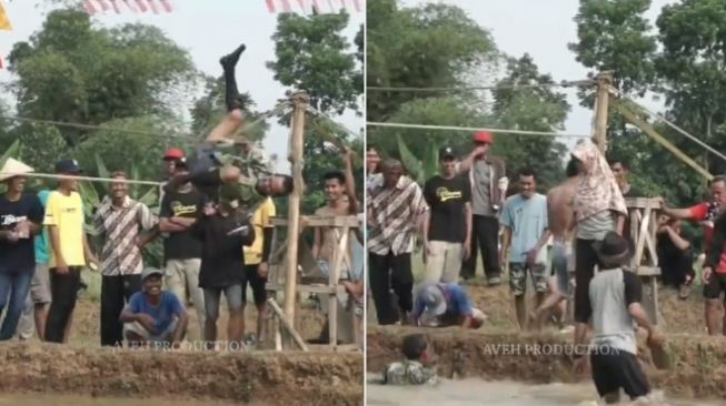 Waduh! Berjuang sampai Dibantu Warga, Bapak-bapak yang Ikut Lomba 17-an Malah Kena Omel Istri, Tuai Pro Kontra