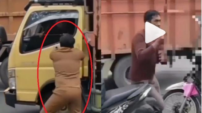 Awalnya Menantang Pengendara, Oknum Berseragam Diduga ASN Ini Berakhir Kabur Usai Lawannya Bawa Tongkat