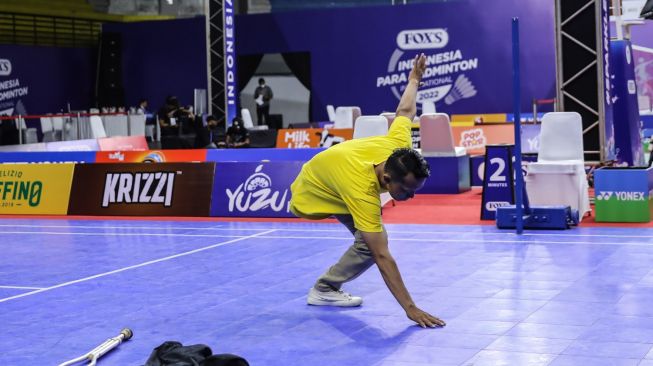 Aksi breakdance Arif Setyo di ajang FOX’S Indonesia Para Badminton Internasional 2022  di Yogyakarta pada 27 Agustus lalu mencuri perhatian. [dokumentasi pribadi]