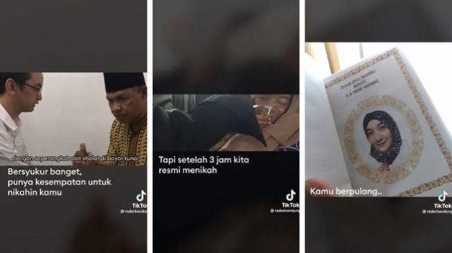 Viral kisah cinta Alan Tito yang ditinggal Daslina Sombi berpulang 3 jam setelah resmi menikah. (Twitter/@txtdaritng)