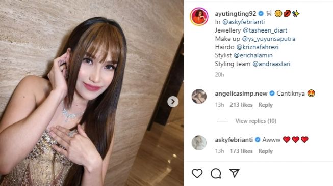 Warganet Kompak Sebut Ayu Ting Ting Mirip Lucinta Luna Gegara Unggah Foto Rambutnya Berponi