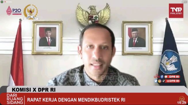 Buka Paparan Rapat Bareng DPR, Menteri Nadiem Makarim Sampaikan Dirinya Positif Covid-19