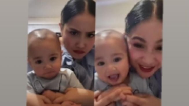 Gemes! Buat Konten TikTok Bareng Nagita Slavina, Ekspresi Rayyanza Jadi Sorotan