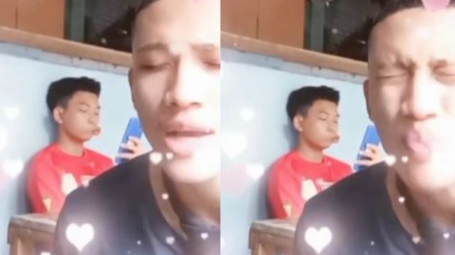 Telanjur Monyongin Bibir, Pria Ini Kaget Baru Sadar Filter TikTok Pindah ke Muka Teman