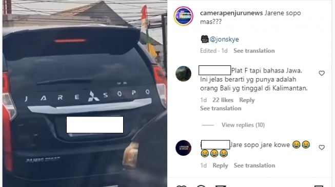 Tulisan Pajero Sport jadi sorotan (Instagram)