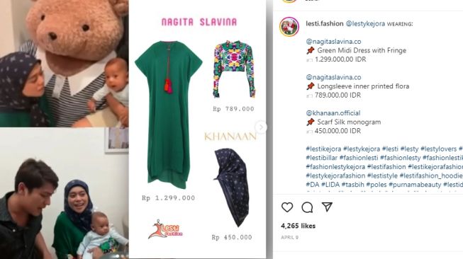  Outfit Mewah Lesti Kejora saat Momong Baby Leslar (Instagram/lesti.fashion)