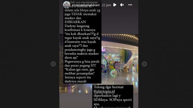 Cucu Mensos Diduga dapat Perlakuan Diskriminasi (tangkapan layar akun Instagram @erramasitamaharani)