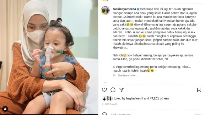 Zaskia Adya Mecca dan Kama (Instagram/@zaskiadyamecca)