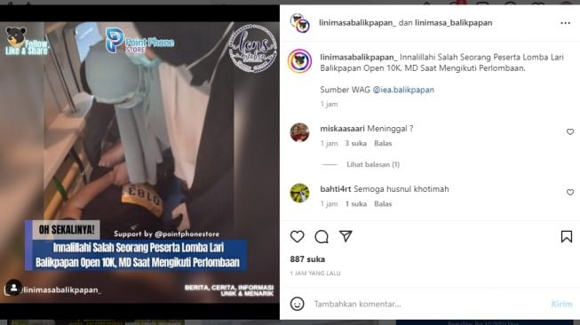 Seorang Peserta Lomba Lari Balikpapan Open 10K Meninggal Dunia, Warganet Ramai Beri Ucapan Duka