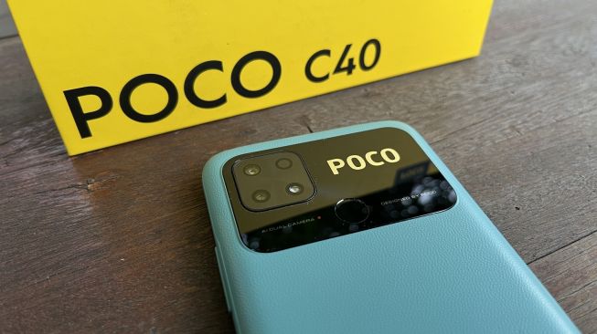 Harga Poco C40 di Indonesia mulai Rp 1,6 juta. Diluncurkan Senin (5/9/2022). [Suara.com/Dicky Prastya]