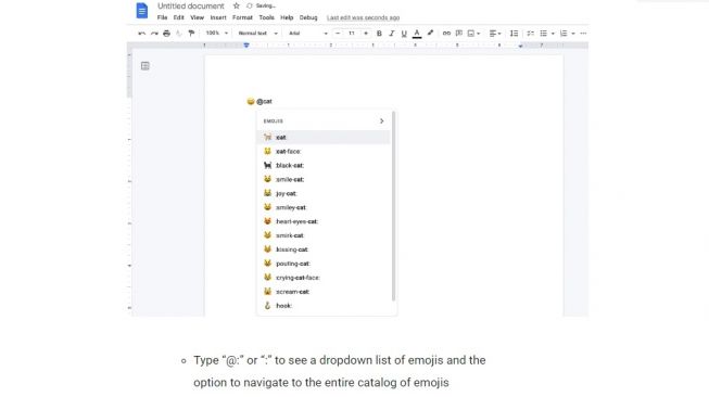 Fitur baru Google Docs, cara mudah menambah emoji dalam dokumen. [Googleblog]