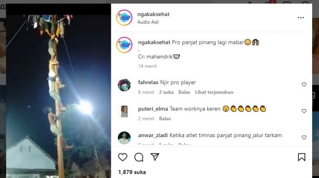 Lomba Panjat Pinang, Warganet Kagum dengan Kerjasama Kelompok Pemuda Ini: Pro Player