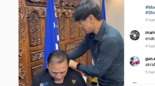 KOCAK Shin Tae-yong Pijit Ketum PSSI Mochamad Iriawan, Berbagi Resep Anti Pegal: yang Pegal Nanti Dioles