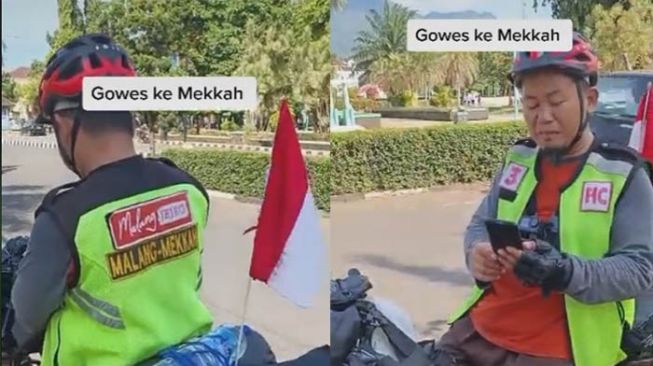 Wow! Pria Ini Gowes Sendirian ke Mekkah untuk Ibadah Haji, Warganet: Terharu Melihatnya