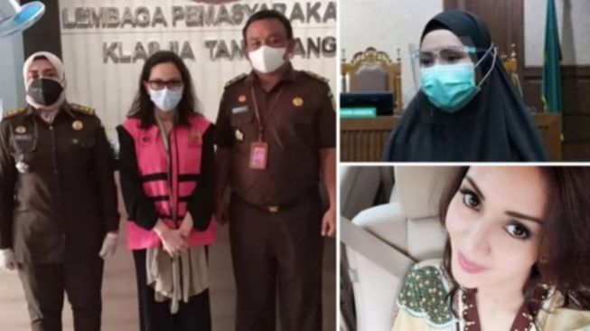 Beda Gaya Pinangki: Berhijab saat Divonis, Buka Kerudung saat Bebas