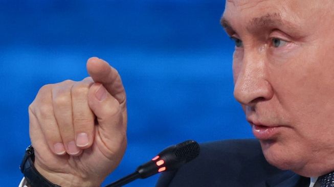Vladimir Putin kala menghadiri Eastern Economic Forum di Vladivostok pada 7 September 2022. (Sergei BOBYLYOV / TASS Host Photo Agency / AFP)