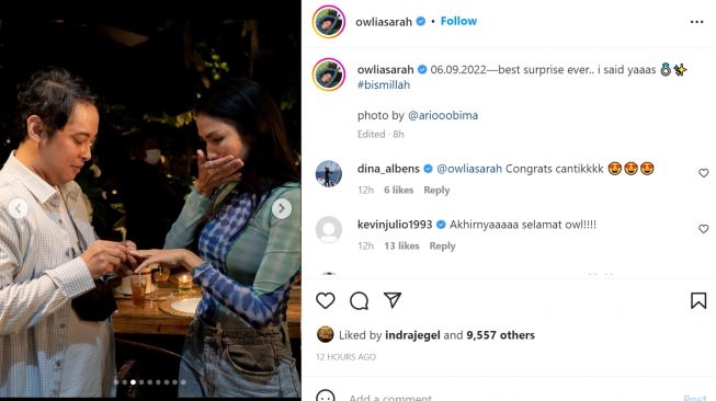 Foto: Badarawuhi Akhirnya Dilamar, Intip Potret Romantis Aulia Sarah dan Kekasihnya